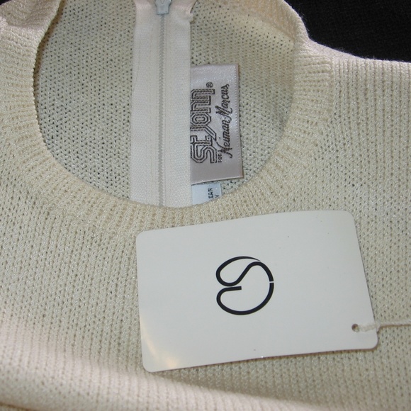 ST JOHN Neiman Marcus Cream/Black Knit Dress 10 - Picture 7 of 7